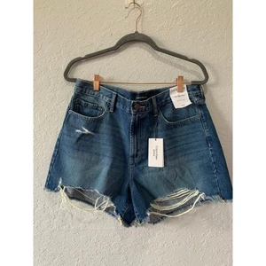 Calvin Klein Jeans High Rise Blue Shorts Distressed Sz 16/33 NWT - Picture 1 of 6