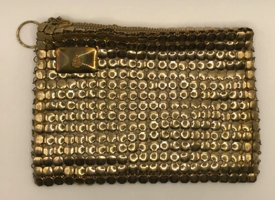 VTG Gold Mesh Zippered  Whiting And Davis Zip Top Evening Bag Pouch - Image 1 of 4