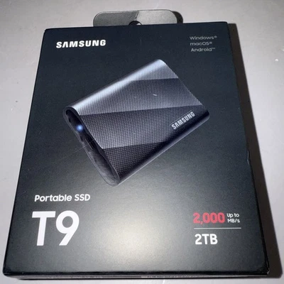 Nuevo SSD Portátil Samsung T9 2 TB - 2000 MB/s - Negro (MU-PG2T0B/AM) - SELLADO Foto 1 de 3