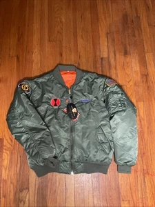 Vintage Rothco Military Green MA-1 Flight Jacket Bomber Embroidered Neu mit Etikett Army - Bild 1 von 18