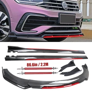 For VW Tiguan Front Bumper Lip Spoiler Body Kit Side Skirt Carbon Fiber K+ - Picture 1 of 24