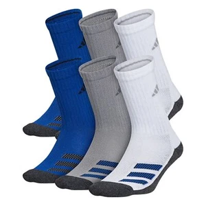 Calcetines deportivos Adidas acolchados (6 pares medianos) azules, grises y blancos - Imagen 1 de 8