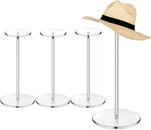 4 Packs Of 14 inch Acrylic Hat Stand Wig Display Rack Clear Pedestal Stand - Picture 1 of 6