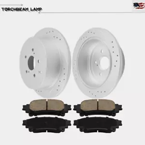 Rotores traseros perforados + pastillas de freno para Toyota Sienna Highlander Lexus RX350 RX450H - Imagen 1 de 9
