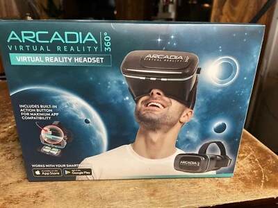 Virtual Reality Headset Arcadia 360 Smartphone VR Android Apple Black - Image 1 of 3