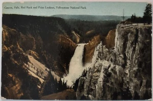Vintage Postcard Falls Red Rock Point Lookout Yellowstone Cancel WY AA30 - Picture 1 of 2