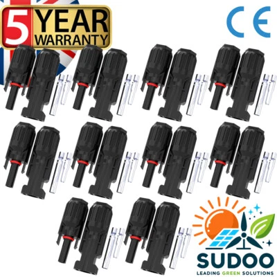 Sudoo Solarpanel Stecker - Wasserdicht IP67 Stecker und Buchse Stecker
