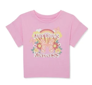 365Kids GARANIMALS Girls Size 7 Love Kindness Graphic Tee Short Sleeve • Pink - Picture 1 of 3