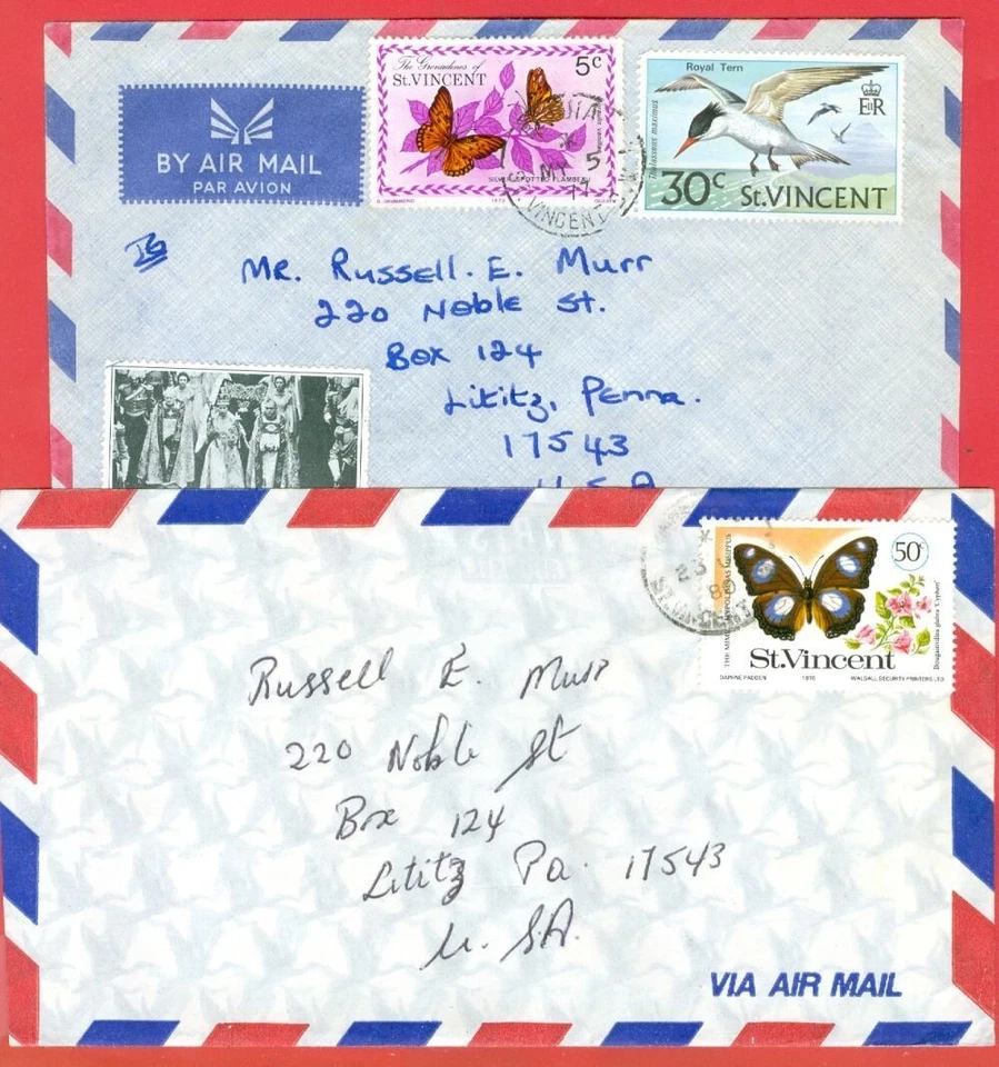 St Vincent Topic BIRD & BUTTERFLY 2 capa diff para EUA - Imagem 1 de 1