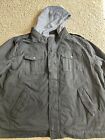 Levi Men’s Sherpa Lined Hooded Military Style Jacket Black Coat Size 4XL NEW