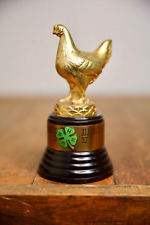 Vintage 1957 Chicken Champion Broiler Brass Trophy 4H Award Farm Bureau Hatchery