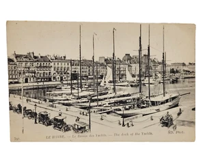 Antigua postal de Le Havre Francia Le Bassin des Yachts El muelle de los yates - Imagen 1 de 3
