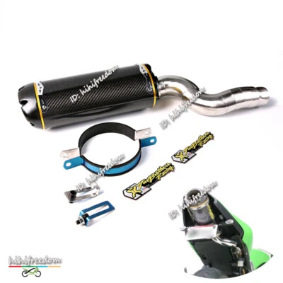 Silenciador de carbono deslizable tubo de escape trasero para Kawasaki ZX6R Ninja ZX636 2004-2008 Foto 1 de 4