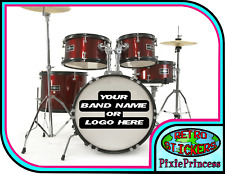 Custom Bass Drum Vinyl Sticker Personalised Band Name or Logo Kick Drum Decal