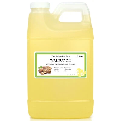 64 Oz Walnut Oil 100% Pure Organic Cold Pressed Best Fresh Multi Purpose - Image 1 of 4