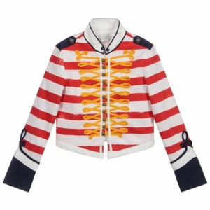NWT STELLA McCARTNEY Kids BOYS STRIPED MILITARY STYLE JACKET 8 9 SZ 10 years - Picture 1 of 12