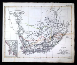 1841 Stieler Map South Africa Capeland Cape Town Kalahari Bushmen Natal - Picture 1 of 6