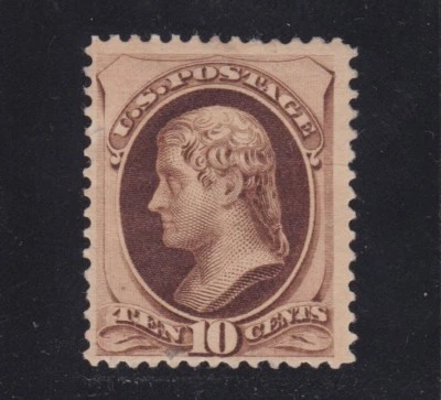 US 187 10c Jefferson Mint F-VF appr OG H SCV $3000 - Image 1 of 2