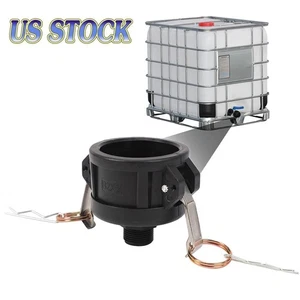 275 330 Gallon IBC Tote Water Tank Drain Adapter 2"Cam Lock for 3/4"-Garden Hose - Picture 1 of 11