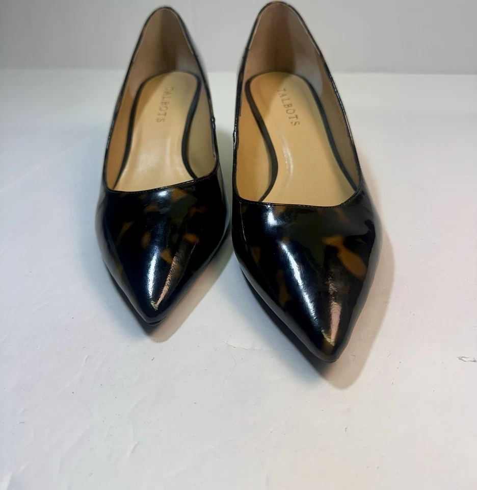 Zapatos de salón Talbots talla 8,5 M marrón estampado de caparazón de tortuga tacones de cuero superior Foto 1 de 4