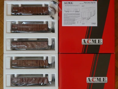 lot de 5 wagons tombereaux à bogies Eas FS ACME HO coffrets ref 45025+45030 - Photo 1/3