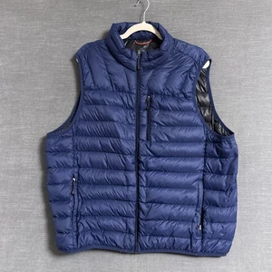 Hawke Co Vest Mens 2XL Blue Packable Down Puffer Lightweight Quilted Zip Outdoor - Picture 1 of 12