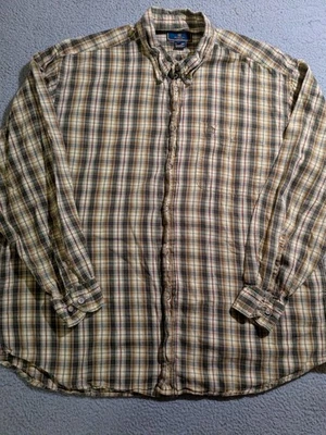 Camisa Beretta Sport Para Hombre Verde y Tostado A Cuadros Manga Larga Abotonada/Talla XXL Foto 1 de 4