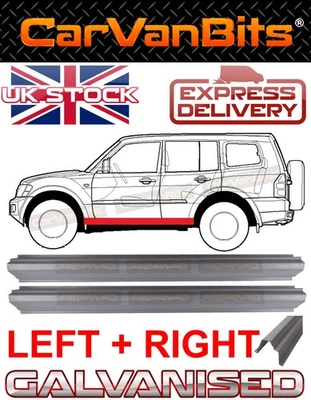 PER MITSUBISHI PAJERO MONTERO 3 III 99-06 RIPARAZIONE BATTISCOPA COPPIA PANNELLI ESTERNI RUGGINE - Immagine 1 di 4