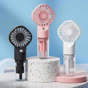 Water Spray Mist Fan USB Rechargeable Handheld Portable Mini Fan Cooler - Picture 1 of 21