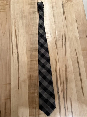 Corbata de seda a cuadros negra Paul Frederich Foto 1 de 4