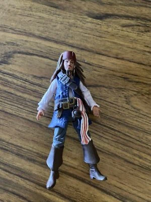 Boneco de ação Pirates of the Carribean Captain Jack Sparrow posável 4 polegadas - Imagem 1 de 2