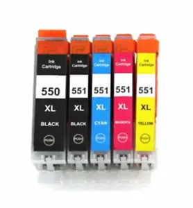 PGI-550XL PGBK/ CLI-551XL CMYK Ink Set Fits For Canon Pixma MX920 iP7250 MG5550 - Picture 1 of 1