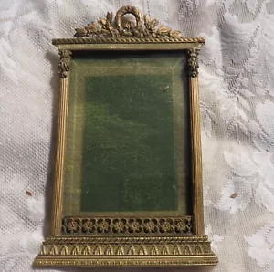 Antique Picture Frame Small Easel Back Beveled Glass Ornate Design Rare - Picture 1 of 5