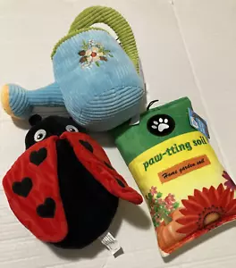 Lot of 3 NWT Play On! Big Softy Dog Toys Ladybug Paw-tting Soil Water Can - Picture 1 of 7
