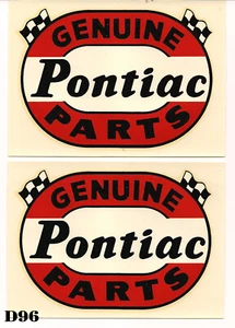 Genuine Pontiac Parts water decals from the 60's 2pc  6"x4"   Rat Rod Vintage - Picture 1 of 1