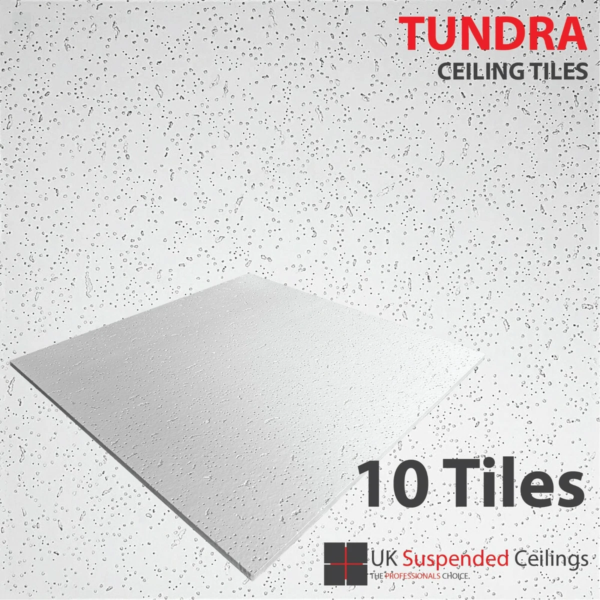 Sandtone Surf Suspended Ceiling Tiles - 1195x595mm Acoustic Tiles (Pack Of 8, Covers 5.76m²)