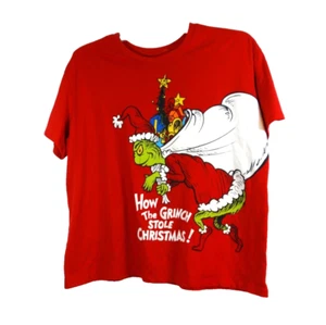 Youth Dr Seuss How the Grinch Stole Christmas Red T Shirt XL 16-18 - Picture 1 of 4