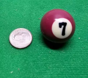 Ricambio mini palla biliardo biliardo 1" numero palla #7 marrone massiccio 0,5 oz piccola - Foto 1 di 3