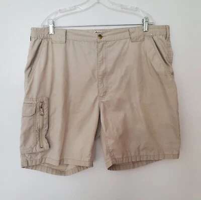 Pantalones Cortos Carga Weekender Informales Life Cintura Elástica Frente Plano Beige Para Hombres Talla 42  Foto 1 de 4
