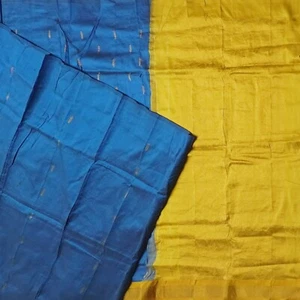 Saris azules vintage 100 % seda pura Zari tejido a mano tela tradicional Sari 5YD - Imagen 1 de 6