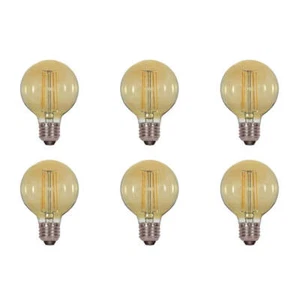 Satco 4.5W G25 LED - Amber - Medium base - 2000K - 380 Lumens - 120V - 6PK - Picture 1 of 2