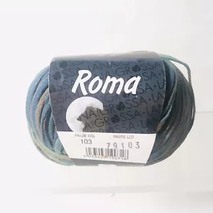 Lana Grossa Roma Yarn 103 79103 sweet lime/petrol green/petrol blue/copper - Picture 1 of 6