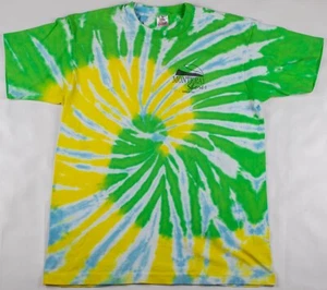 Vintage 90s Monteray Shores "Lemon Lime" Tie-Dye Single Stitch Shirt Men's LARGE - Picture 1 of 4