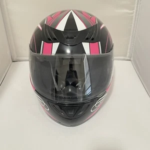 Hawk Ladies Full Face Motorcycle Helmet DOT FMVSS 218 Pink Black XS (53-54) - Picture 1 of 11