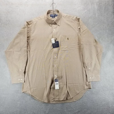 Camisa Polo Ralph Lauren Para Hombres 16.5 Marrón Yarmouth Oxford Abotonada Elegante Foto 1 de 4