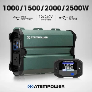 Atem Power Pure Sine Wave Inverter 1000W/1500W/2000W/2500W Remote 12V to 240V - Picture 1 of 55