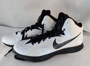 Nike Lunar Hyperquickness 652775-101 White Black Basketball Shoes Mens 10.5 - Picture 1 of 9