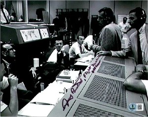 JERRY BOSTICK SIGNED 8X10 PHOTO BECKETT BAS COA NASA APOLLO 13 FLIGHT DIRECTOR 6 - Picture 1 of 1