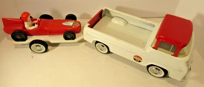 De colección Nylint Race Team No. Camioneta Ford Econoline 5900, remolque, auto de carreras limpio Foto 1 de 4
