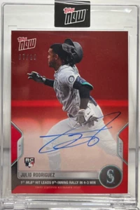 Julio Rodriguez 2022 Topps Jetzt 1st MLB Hit Rot Autogramm Auto RC #' D 7/10 - Bild 1 von 2